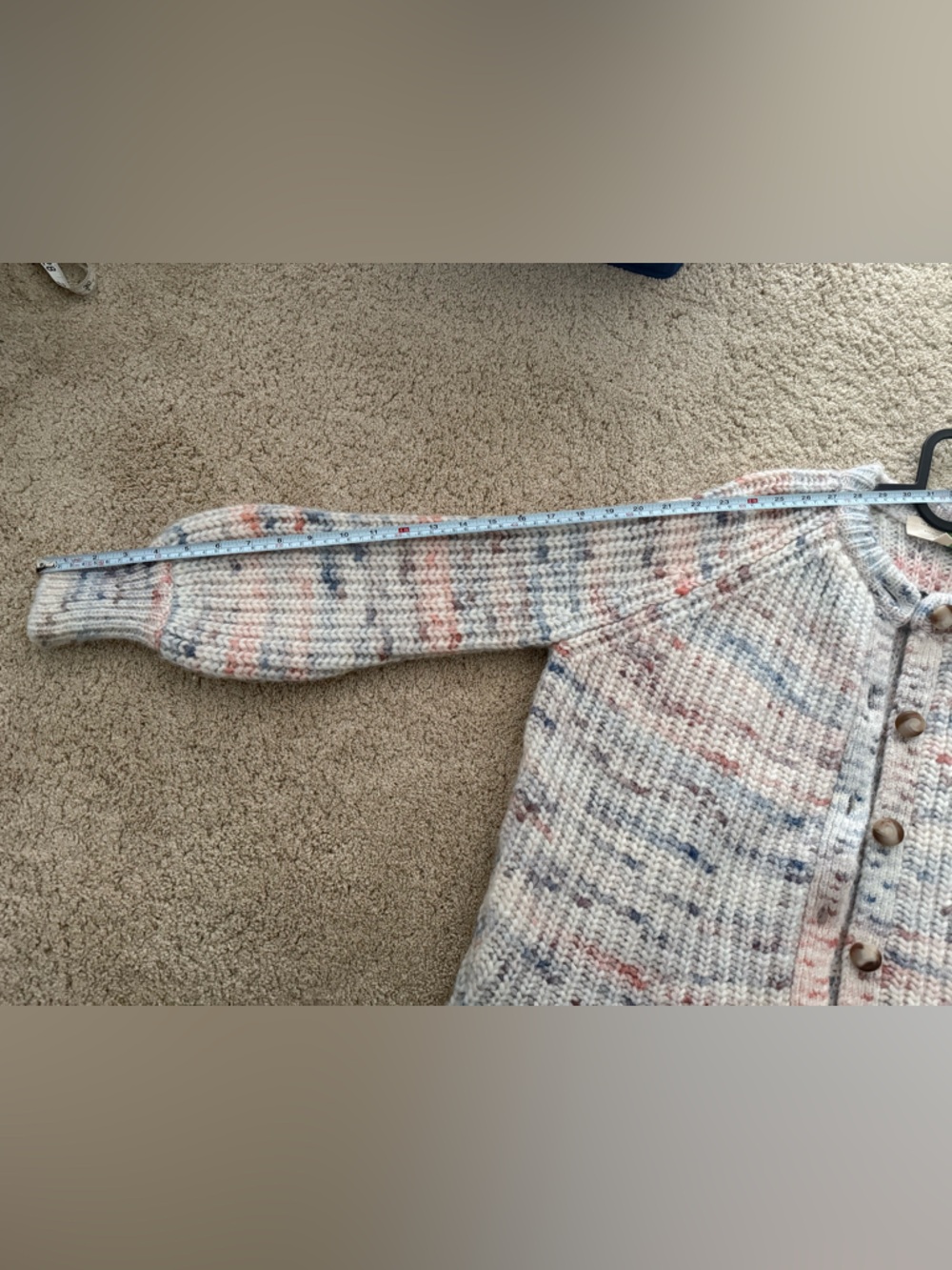 Sezane Multi Speckled Pierre Cardigan - Cream - Picture 11 of 13